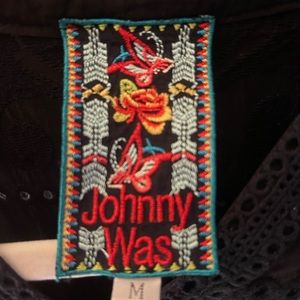 Johnny Was Workshop al black tunic with Embroidery